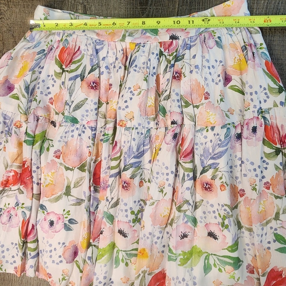 NWT Lucy Paris Laufey Mini Skirt Cottagecore Tiered Ruffles 100% Cotton Size: M - Picture 7 of 9